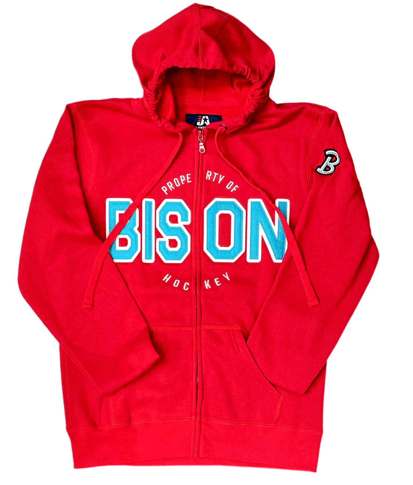 Adult Embroidery Red Full Zip
