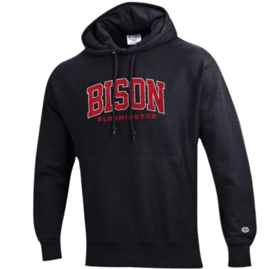 Adult Black Reverse Weave Hoodie