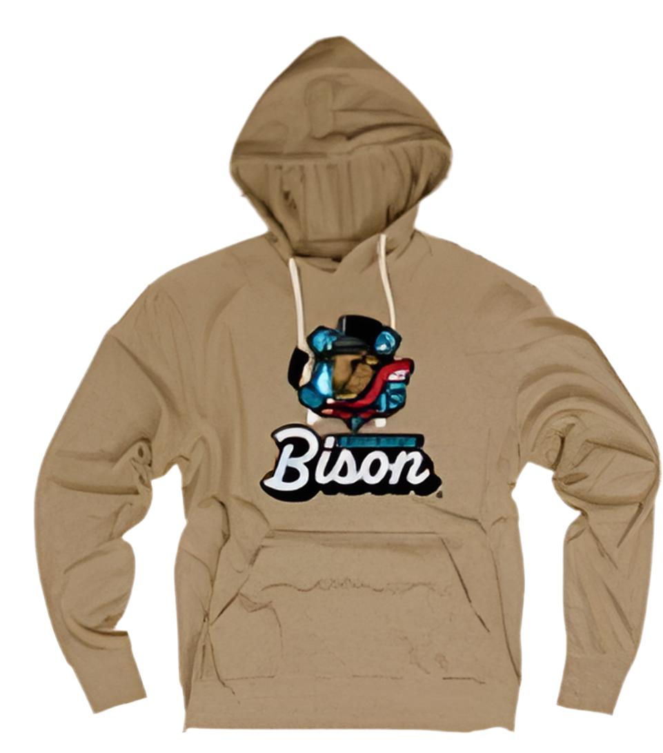 Adult Tan Bison Logo Hoodie