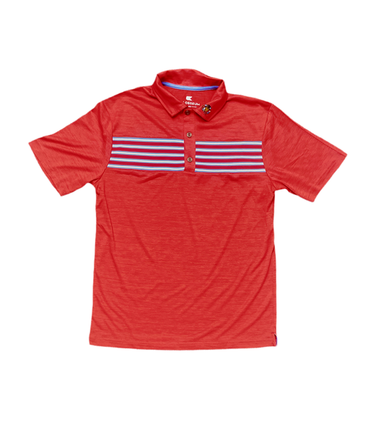 Bison Red W/ Stripes Red Polo