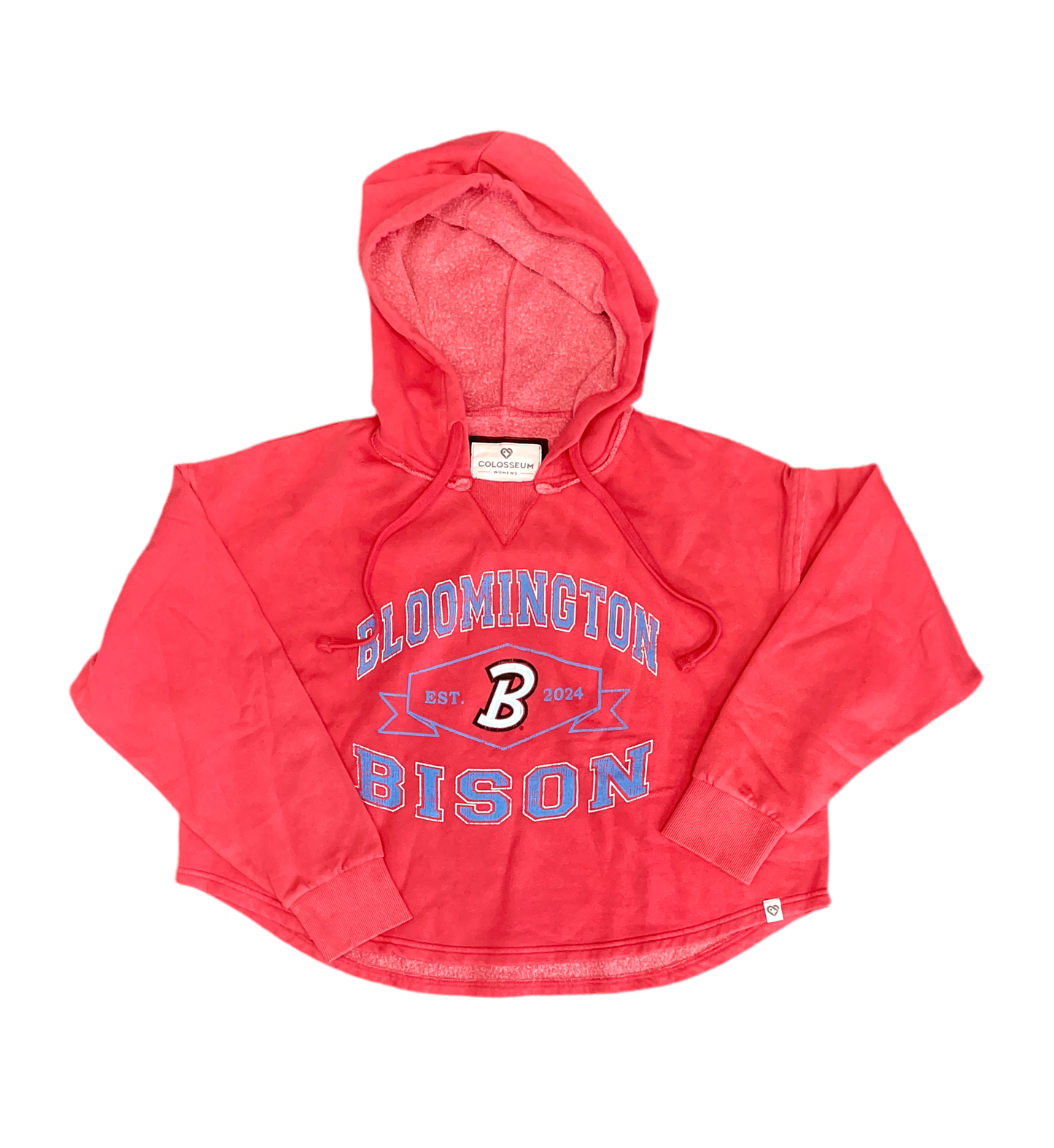 Adult Women Red Vintage Crop Hoodie