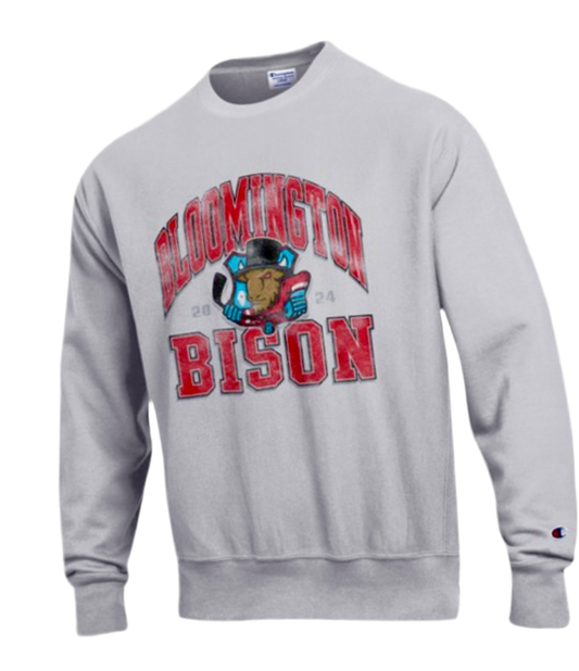 Bison Silver Reverse Weave Arch Crew