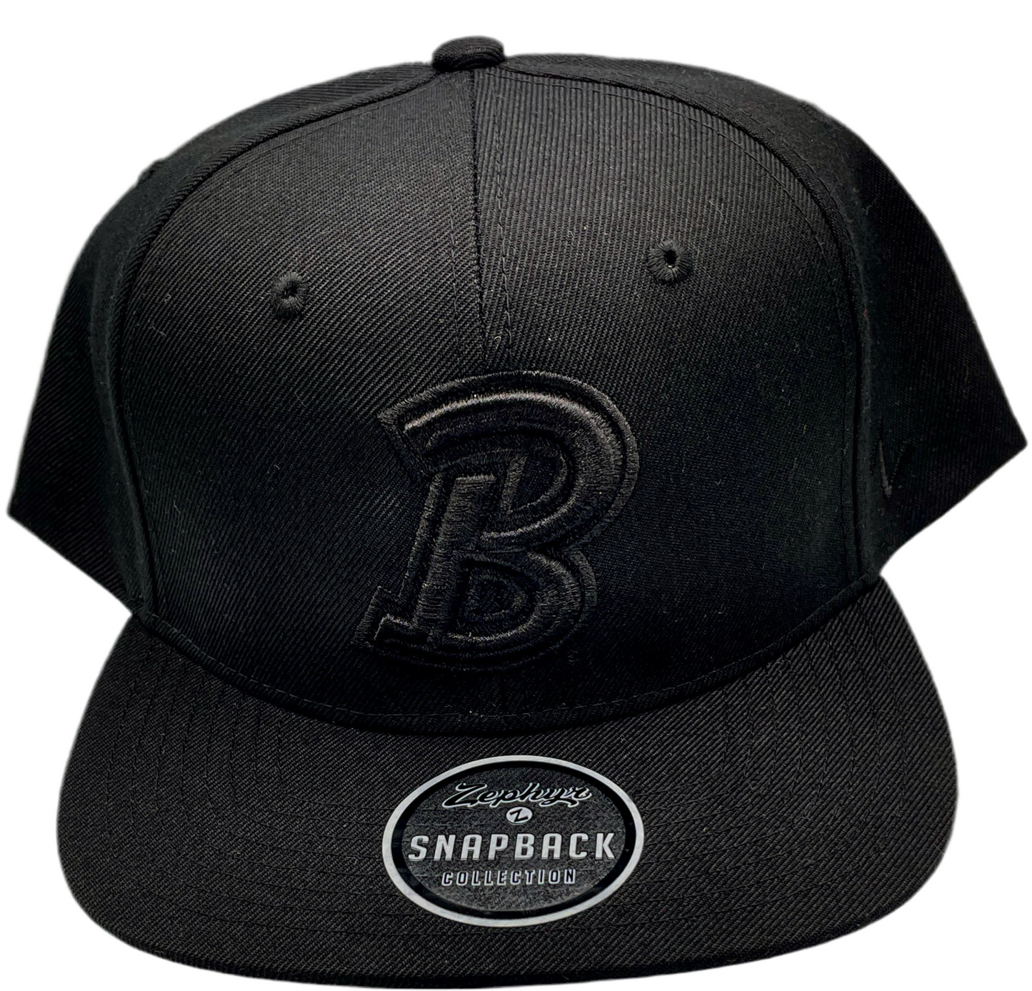 Black On Black B Snapback Hat