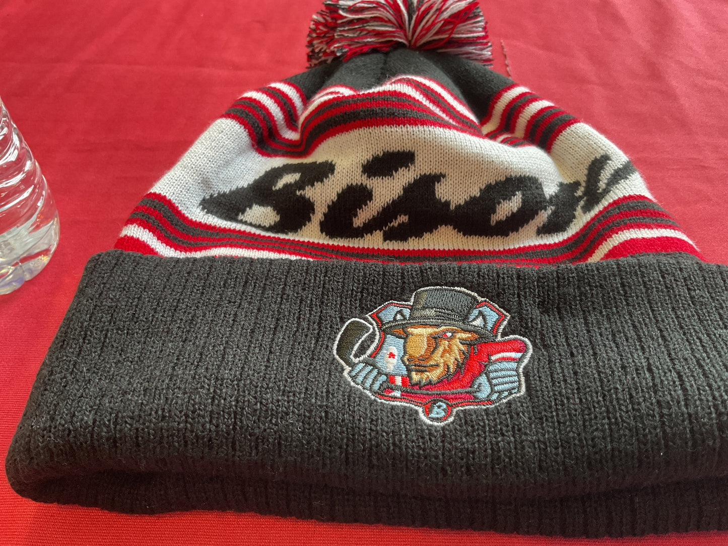 Black Script Knit hat