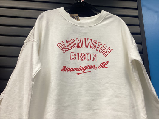 Women Ivory Reverse Crewneck