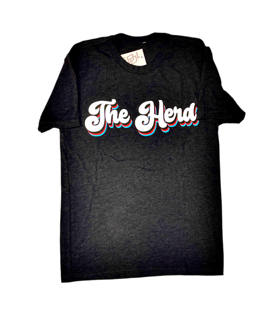 Adult Herd Colorful Cursive T