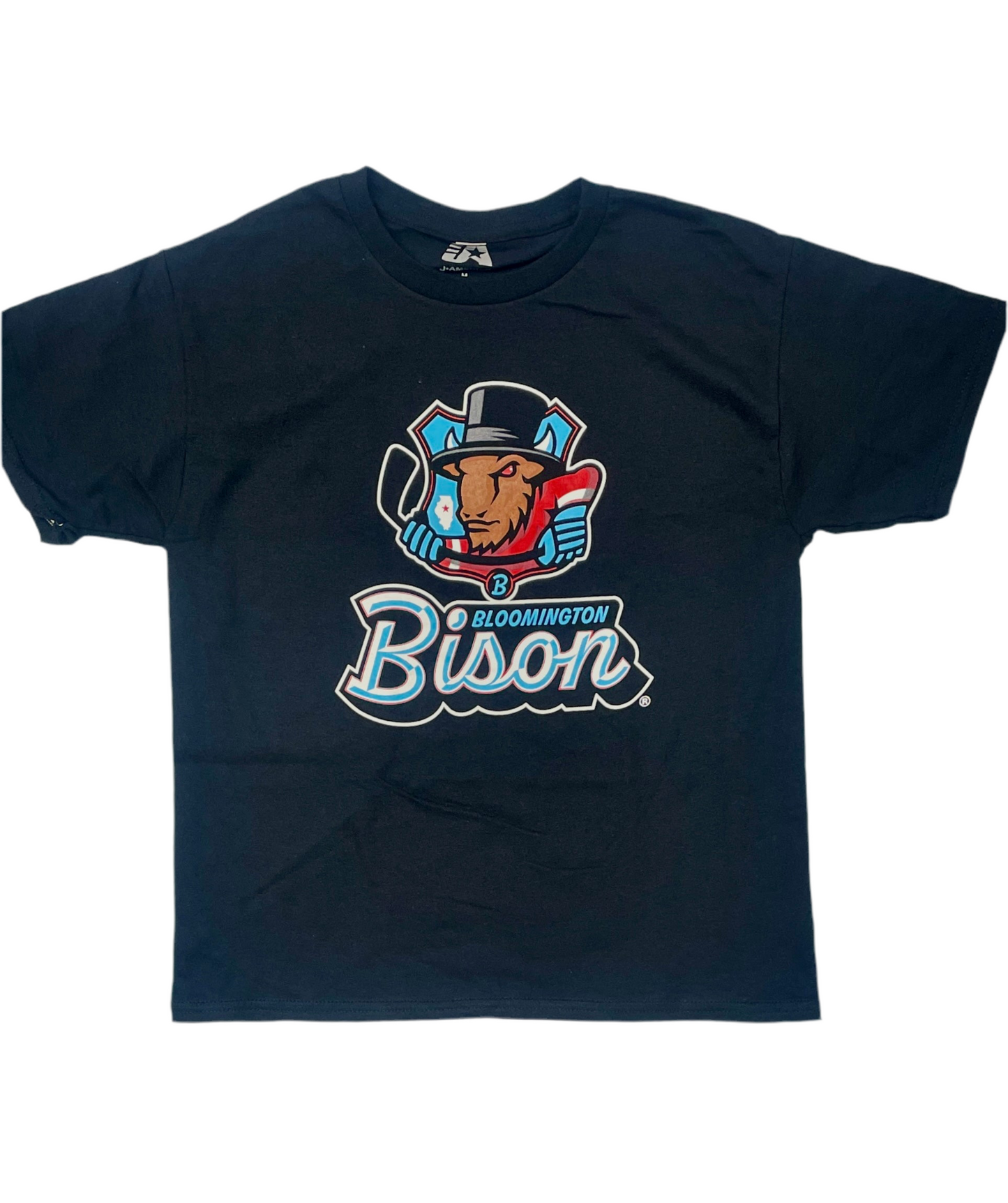 Youth Bison Basic Black Logo T