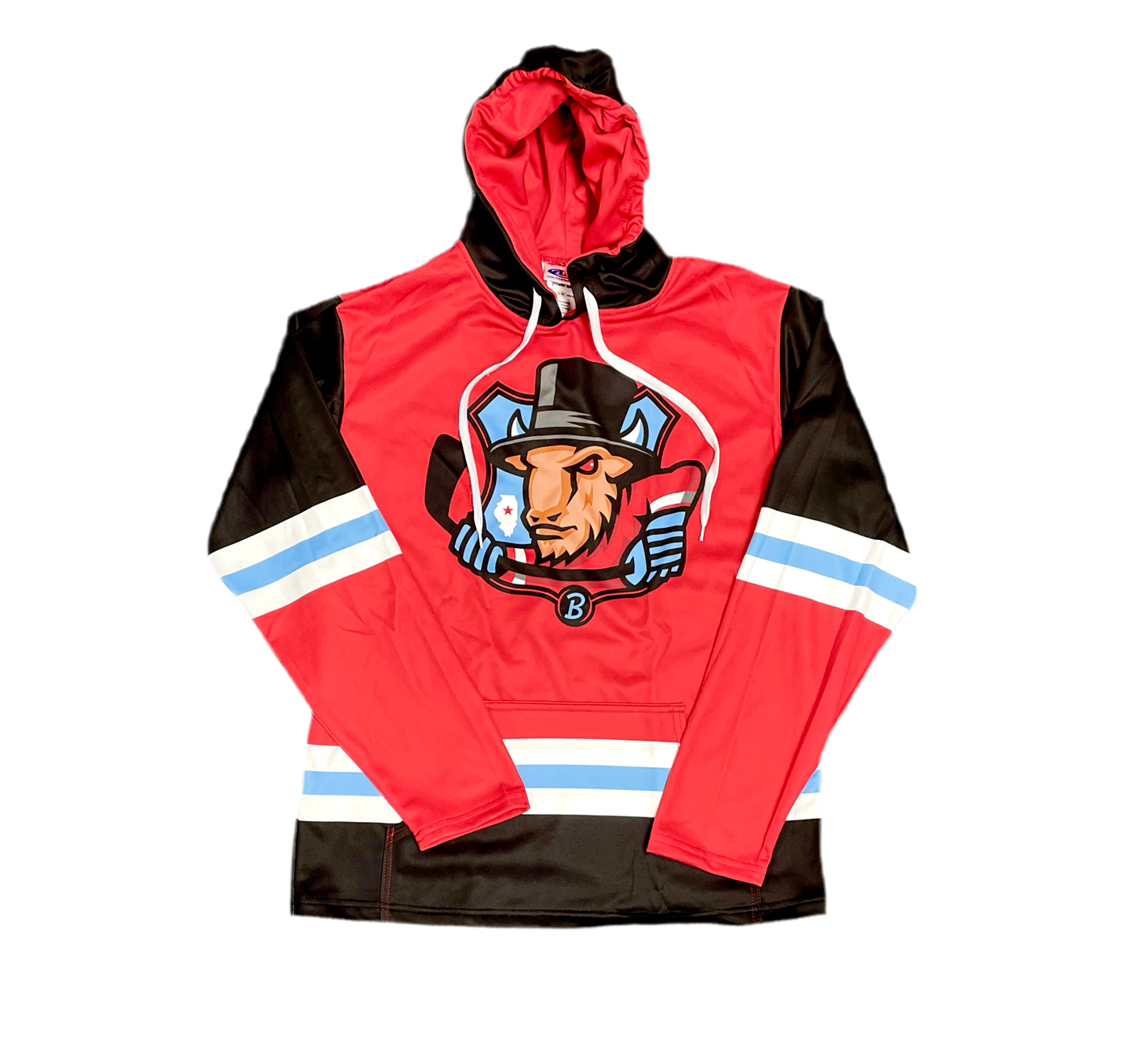 Adult Red Bison Jersey Hoodie