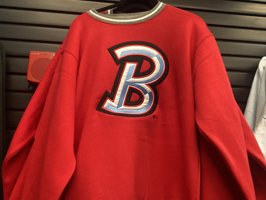 Red Varsity Crew sweatshirt