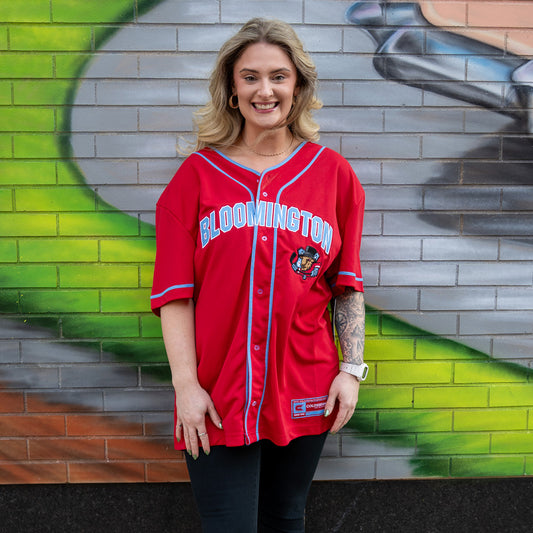 Adult Red Bison Baseball Jersey